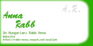 anna rabb business card